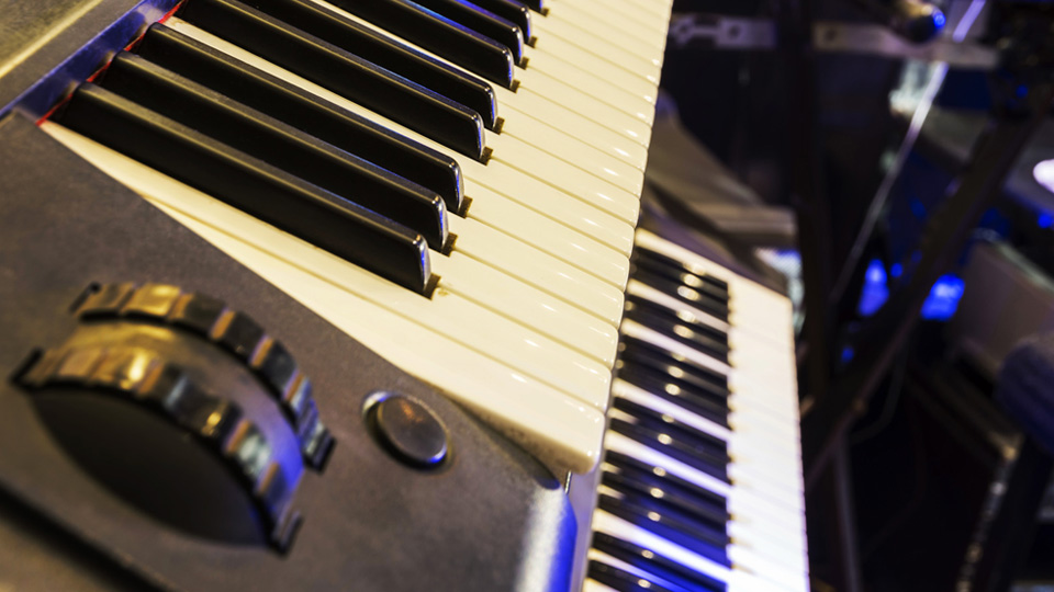 Image: keyboard at London recording studio.